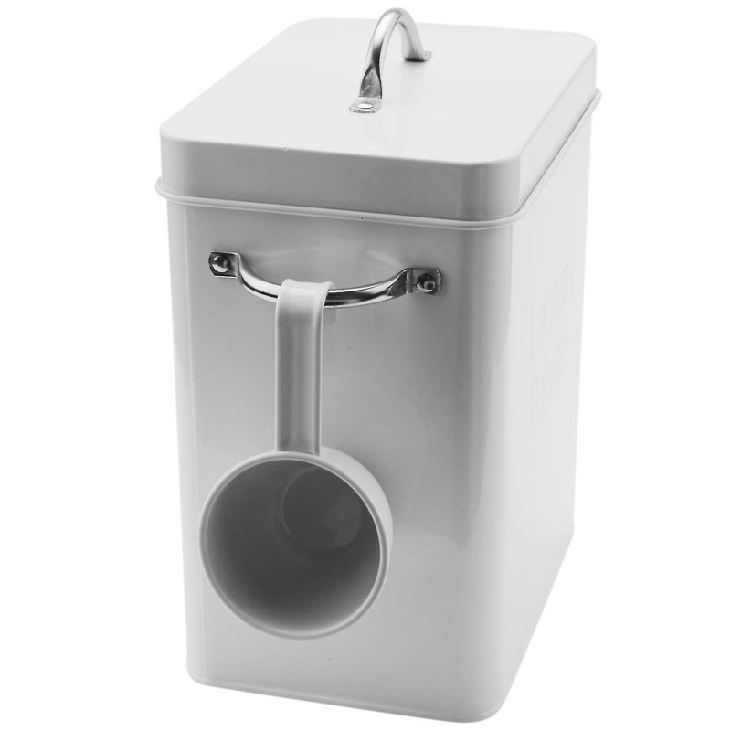5l Beautiful Powder Laundry Powder Boxes Storage With Scoop White