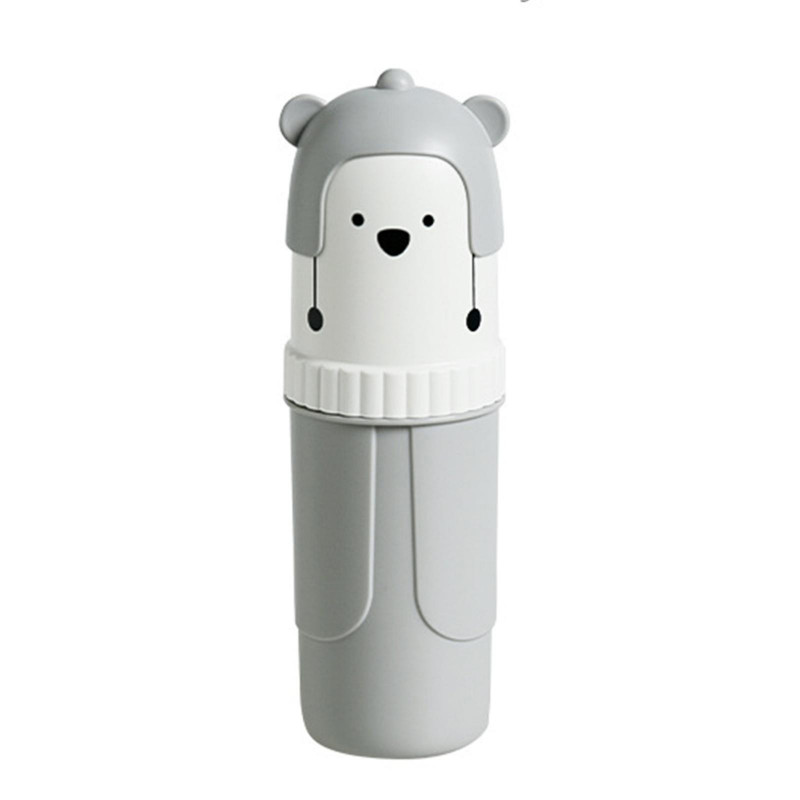 Cartoon Bear Mouthwash Cup With Lid Dustproof Storage Box Container