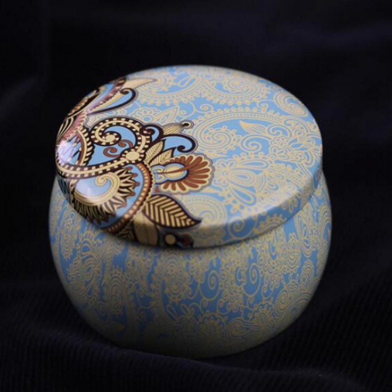 2pcs Candy Cookies Storage Tin Box For Home Decor Retro Tinplate - Colorful 1 + Colorful 2