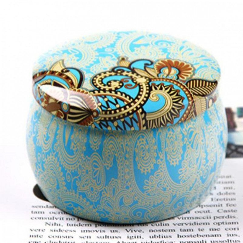 2pcs Candy Cookies Storage Tin Box For Home Decor Retro Tinplate - Colorful 1 + Colorful 2