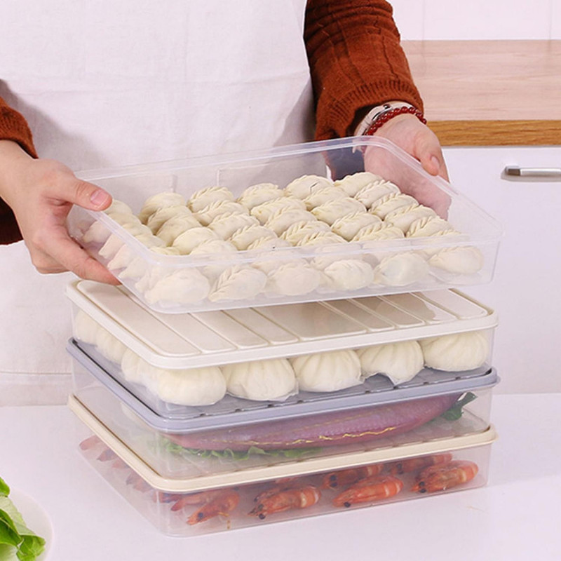 Dumpling Storage Box Large Capacity Refrigerator Organizer Transparent Food Storage Box for Home Kit