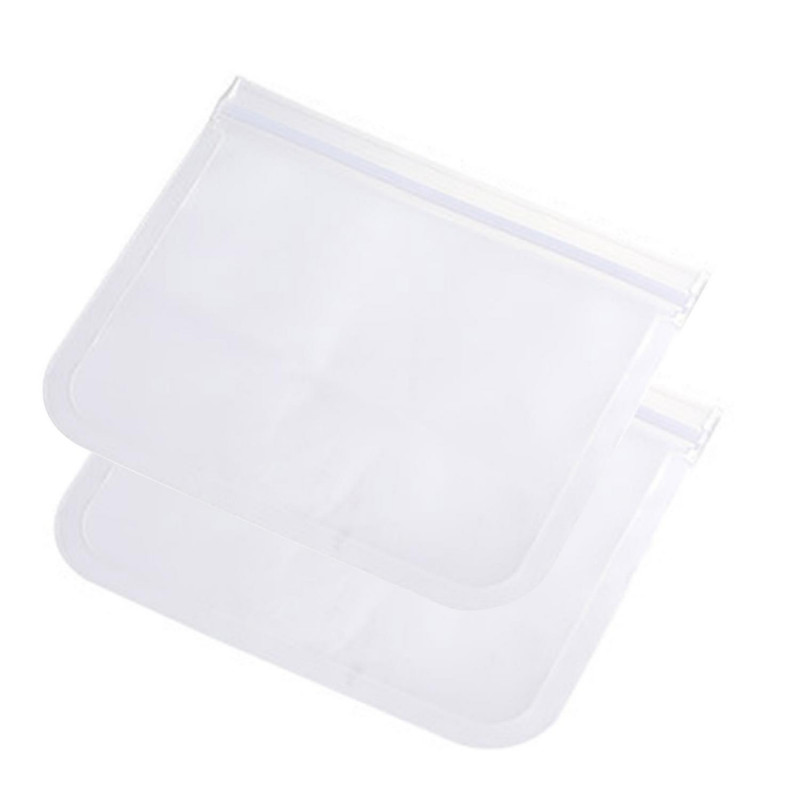 2Pcs Transparent Food Freezer Bag EVA Fresh-keeping Bag Refrigerator Vegetable & Fruit Self Sealing