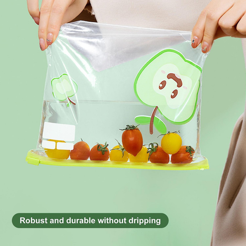 1 Box Sealed Bag Double Ribs Sealing Leakproof Heat And Cold Resistant Wider Base Freshness Preserva