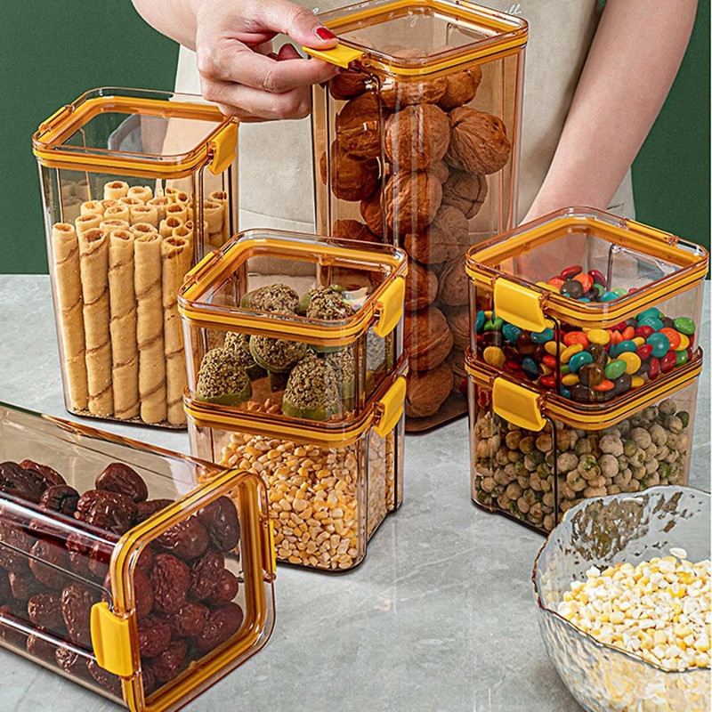 Food Container Transparent Large-capacity Good Sealing Food Fruit Fresh-keeping Box with Lid Kitchen