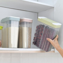 Home 4-Compartment Grain Storage Tank Box Transparent Sealed Cereal Container