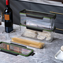 Rectangular Pasta Storage Box Large Capacity with Silicone Seal Visible Design Sealed Food Container