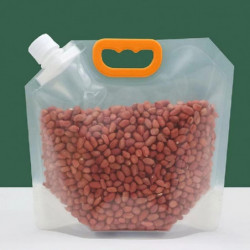 7Pcs/Set Grain Storage Bag Transparent Food Rice Millet Sealing Pouch with Handle Snack Seal Contain