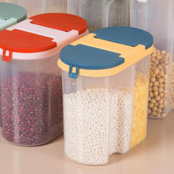 Large Capacity Food Canister Space-saving PP Durable Cereal Grain Storage Jar Kitchen Tools