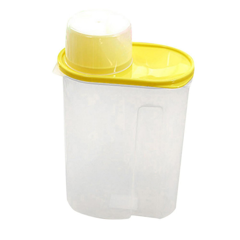 Cereal Storage Box with Lid Measuring Cup Plastic 1.9/2.5L Food Storage Dispenser for Cereals Cereal Storage Box with Lid Measuring Cup Plastic 1.9/2.5L Food Storage Dispenser for Cereals
