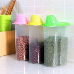 Cereal Storage Box with Lid Measuring Cup Plastic 1.9/2.5L Food Storage Dispenser for Cereals