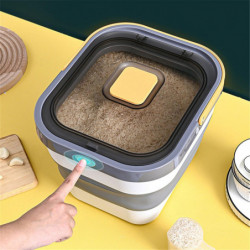 Foldable Rice Bucket PP Sealed Food Container for Home