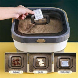 Foldable Rice Bucket PP Sealed Food Container for Home