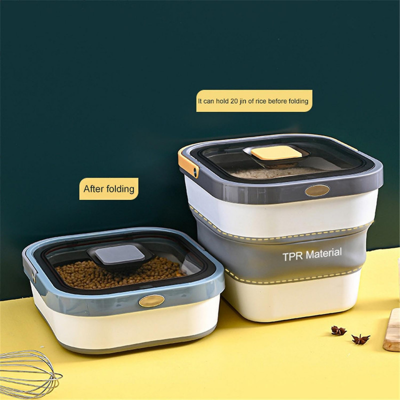 Foldable Rice Bucket PP Sealed Food Container for Home Foldable Rice Bucket PP Sealed Food Container for Home