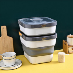 Foldable Rice Bucket PP Sealed Food Container for Home
