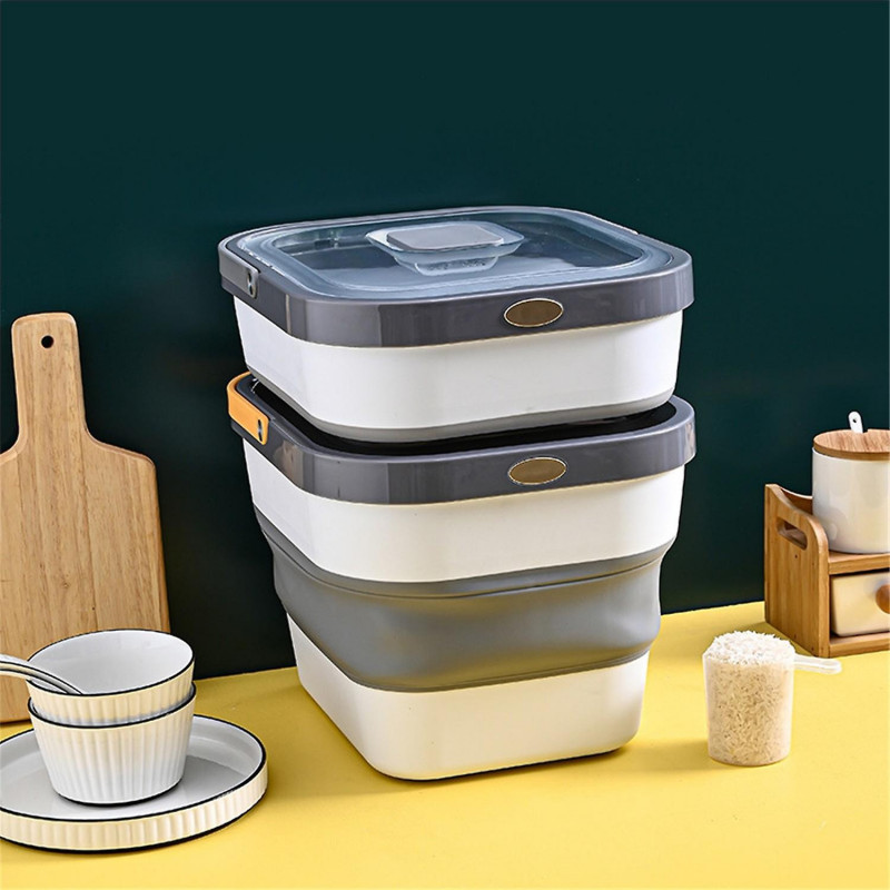 Foldable Rice Bucket PP Sealed Food Container for Home Foldable Rice Bucket PP Sealed Food Container for Home