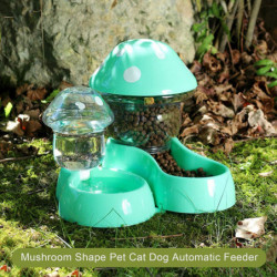 1 Set Cat Water Feeder Auto Replenishment Large Capacity Mushroom Shape Pet Dog Cat Water Food Conta