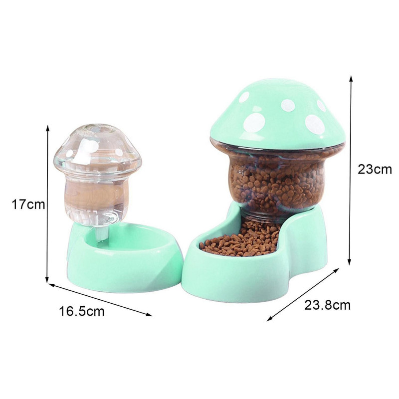 1 Set Cat Water Feeder Auto Replenishment Large Capacity Mushroom Shape Pet Dog Cat Water Food Conta