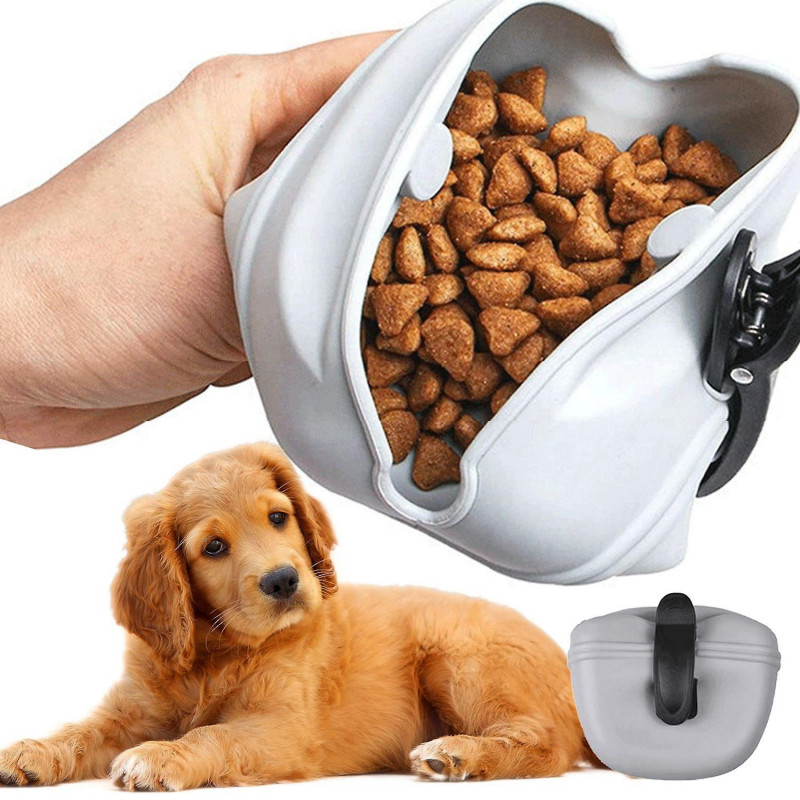 650ml Dog Treat Bag with Magnetic Closure Waist Clip Large Capacity Pet Dog Portable Training Waist