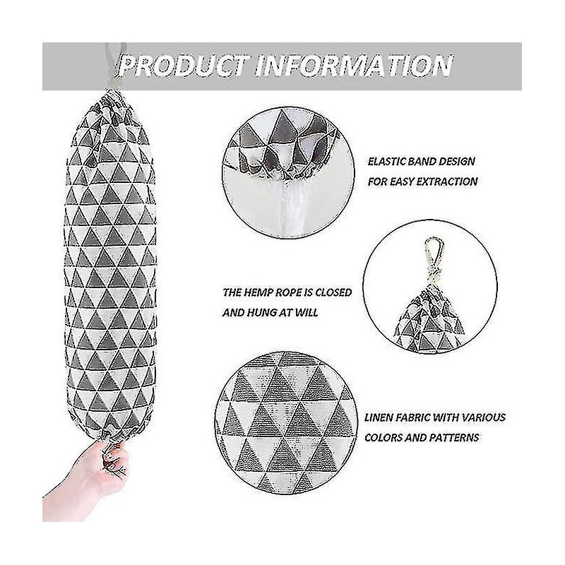 Wabjtam Plastic Bag Holder-2 Pack Wall Mounted Grocery Bag Holder Dispenser Trash Organizer For Kitchen Shopping