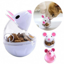 ZHOUBA Pet Cat Kitten Mouse Shape Treat Holder Food Storage Dispenser Chew Play Toy