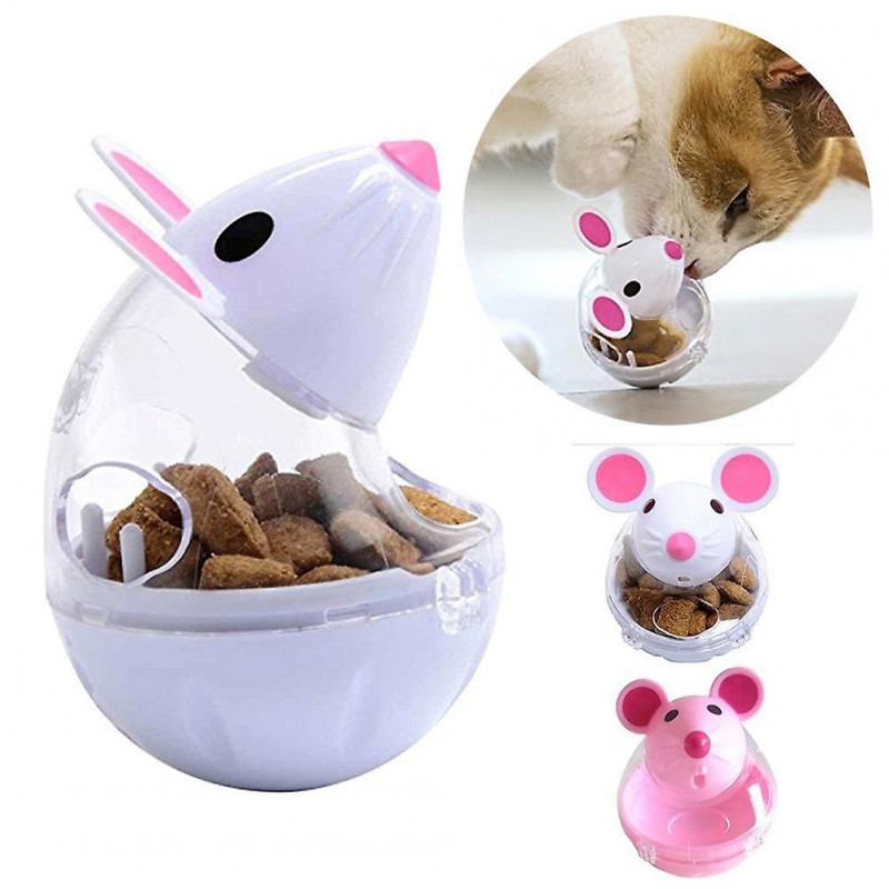 ZHOUBA Pet Cat Kitten Mouse Shape Treat Holder Food Storage Dispenser Chew Play Toy