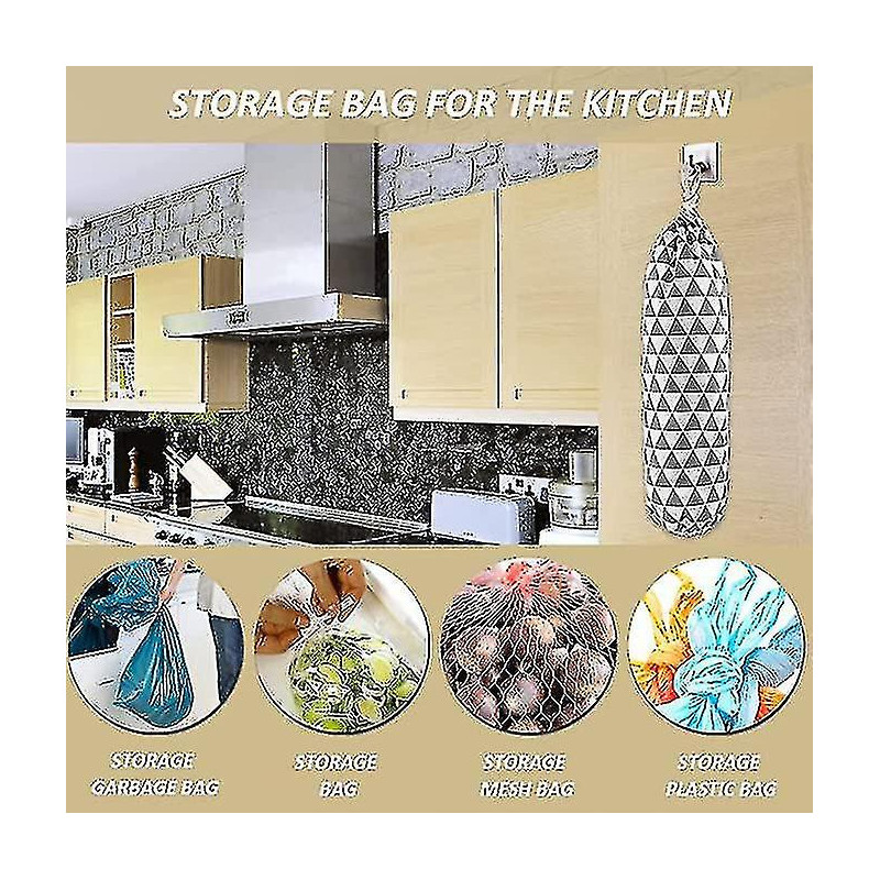 Wabjtam Plastic Bag Holder-2 Pack Wall Mounted Grocery Bag Holder Dispenser Trash Organizer For Kitchen Shopping