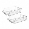 2Pcs Water Bottle Organizer Fridge Clear Storage Bins Large Capacity Stackable BPA-Free Telescopic F