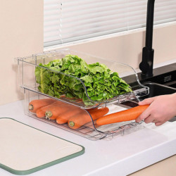 2Pcs Water Bottle Organizer Fridge Clear Storage Bins Large Capacity Stackable BPA-Free Telescopic F