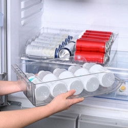 2Pcs Water Bottle Organizer Fridge Clear Storage Bins Large Capacity Stackable BPA-Free Telescopic F