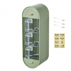 Seasoning Container Sealed Grid Design No Punching with Handle Integrated PP Material Wall Mounted S