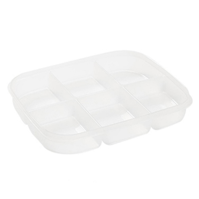 Food Storage Box Fresh-keeping Transparent PP Material Fridge Food Container Divided Serving Tray