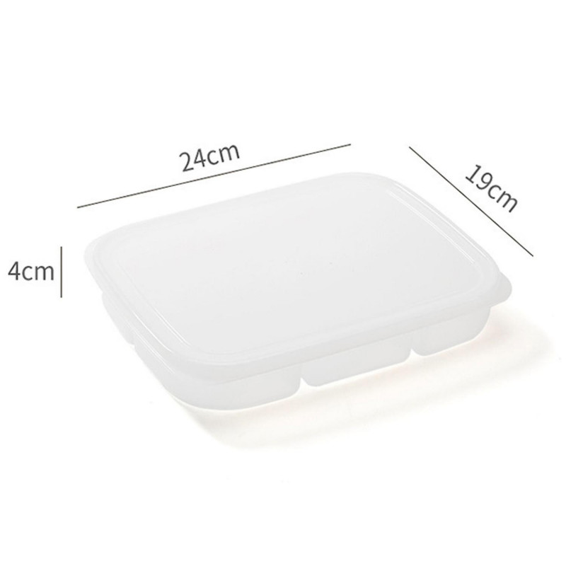Food Storage Box Fresh-keeping Transparent PP Material Fridge Food Container Divided Serving Tray
