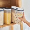 Stackable Food Storage Tank with Partition PP Grain Storage Box Kitchen Gadget