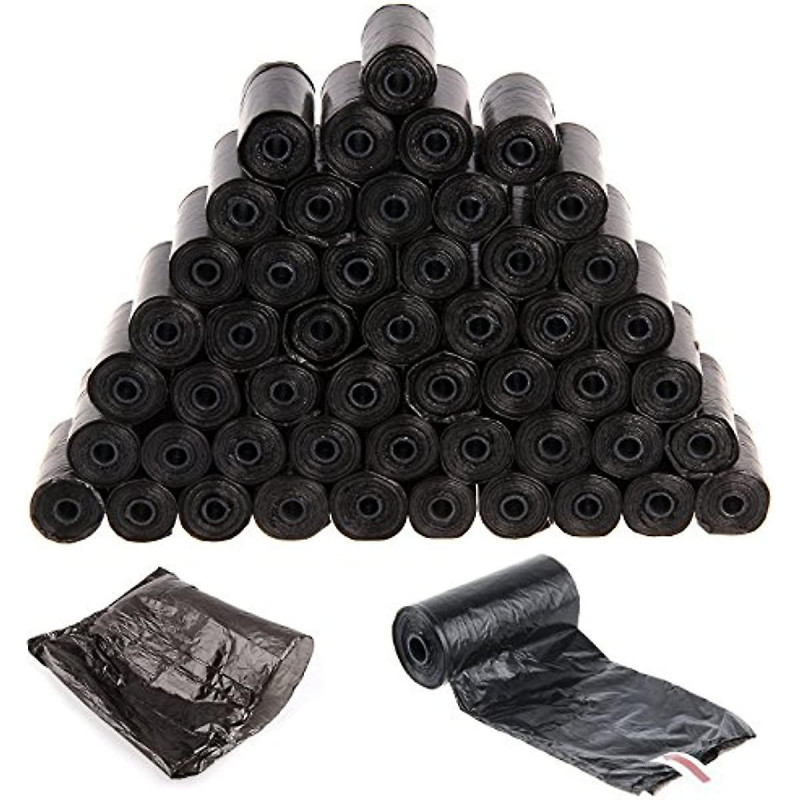 Allright 50 Rolls Doggy Bags Pet Dog Poo Waste Bag Extra Strong Leak Proof 50 Roll 1000pcs Black