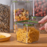 Airtight Food Storage Box Clear Transparent Sealed Plastic Container Kitchen Grain Snack Tea For Tank Cans Square Organi