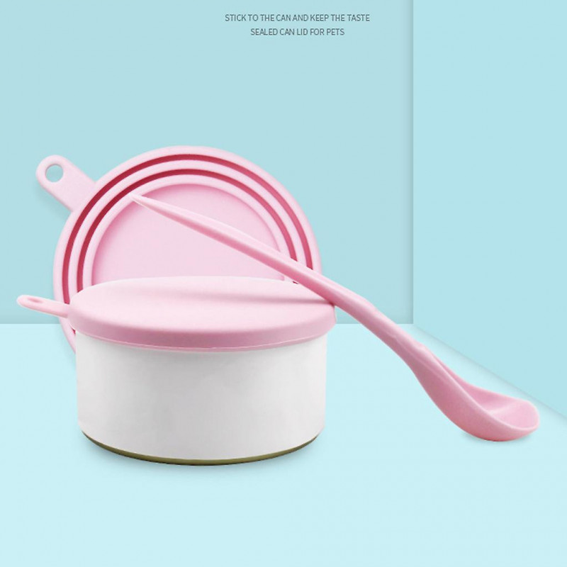 3 In 1 Reusable Pet Food Can Lid Universal Bpa Free Soft Silicone Food Can Cover