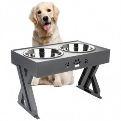 Dog Food Bowl Pet Supplies For Small And Medium-sized Large Dogs And Pets Stainless Steel High Capacity Tray - Snngv