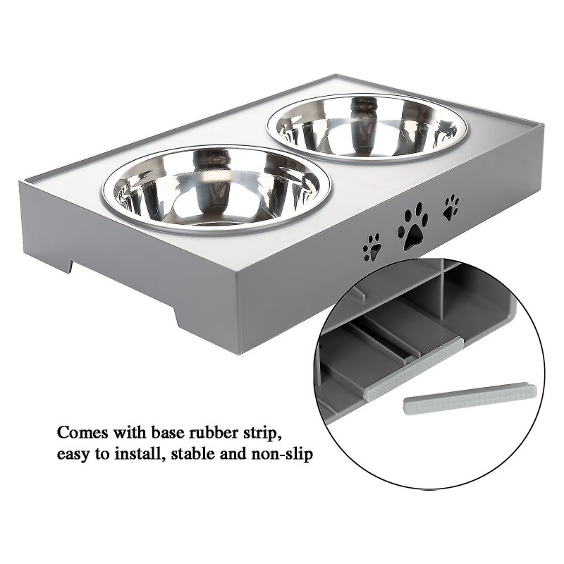Dog Food Bowl Pet Supplies For Small And Medium-sized Large Dogs And Pets Stainless Steel High Capacity Tray - Snngv