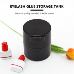 Eyelash Glue Storage Tank Stand Jar Box 4 Cells Container Black