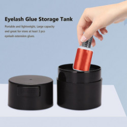 Eyelash Glue Storage Tank Stand Jar Box 4 Cells Container Black