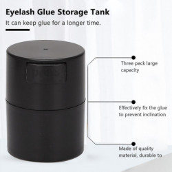 Eyelash Glue Storage Tank Stand Jar Box 4 Cells Container Black