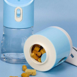 2024 Portable Dog Water Bottle, 4 In 1 With Food Container, (pink)