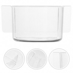 2PCS Bird Food Trough Bird Feeder Thick Semicircle Bird Food Box (Transparent)