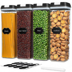 Food Containers Set, Kitchen Pantry Organization And Set For , Spaghetti, Noodles, Pasta (4 Pack)
