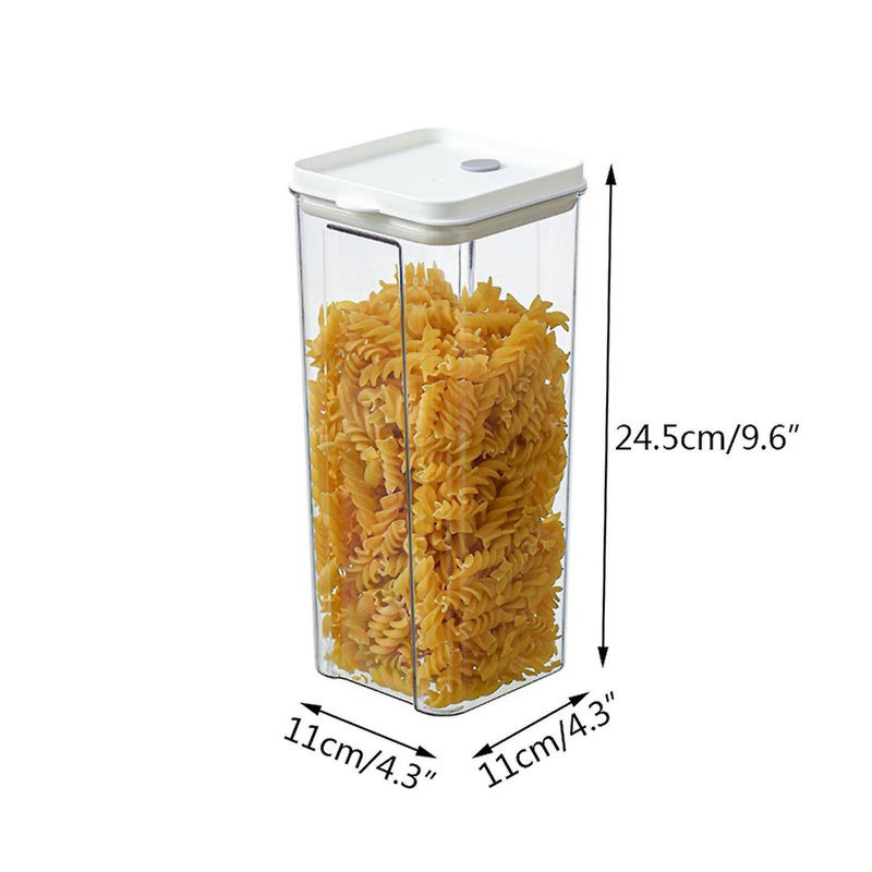 Miscellaneous Grains Barley Noodle Storage Jar Nut Candy Dry Storage Jar Square Transparent Buckle Dry Storage Jar