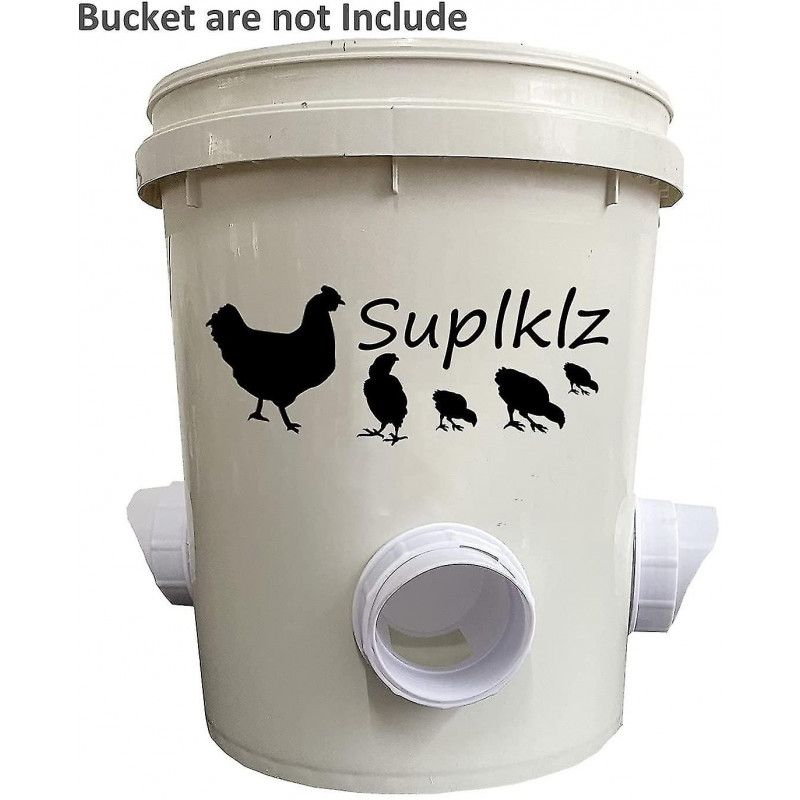 Diy Chicken Feeder Rain Proof Poultry Feeder Port Gravity Feed Kit For