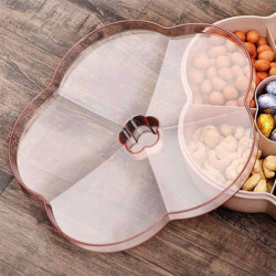 3X Snack Storage Box, Flower Shape Snack Tray with Lid, Food Storage Box,Fruit Box Container,Pink