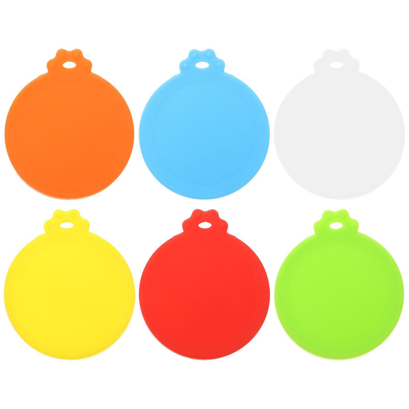 6pcs Pet Food Can Cover Silicone Can Lids Dog Cat Food Can Lids Beverage Can Silicone Covers