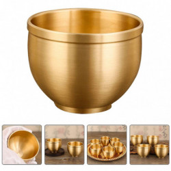 Brass Wine Cup Multipurpose Round Cup Wine Container for Home (Golden)
