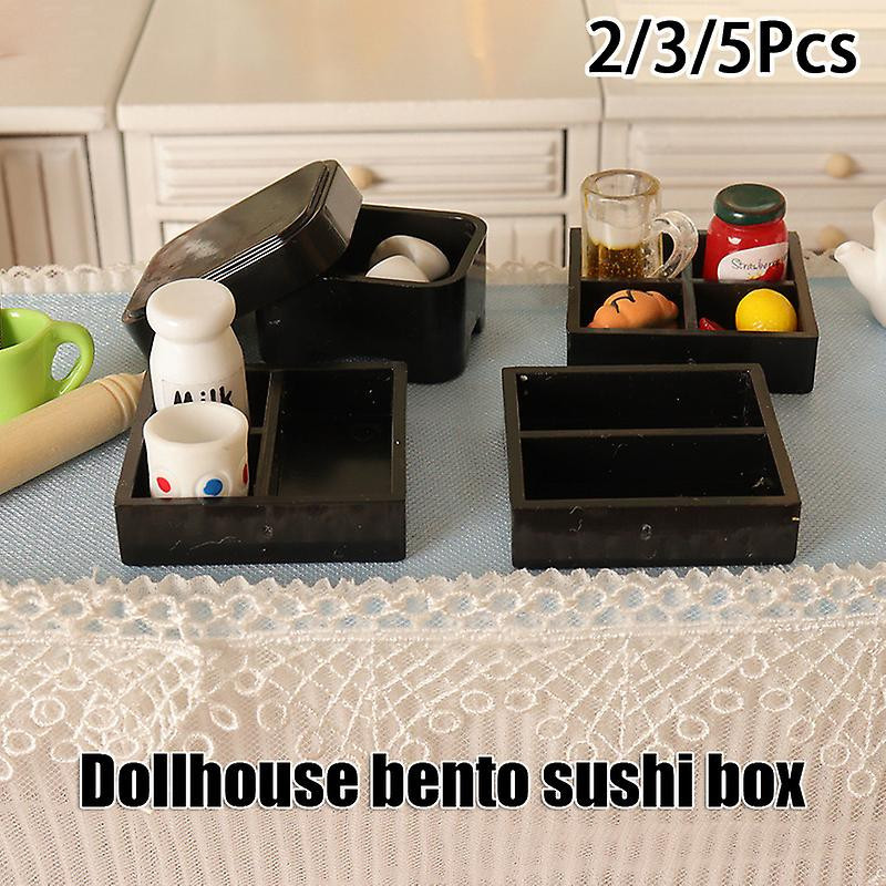 1Set 1:12 Dollhouse Miniature Lunch Box Sushi Fresh Keeping Box Kitchen Model